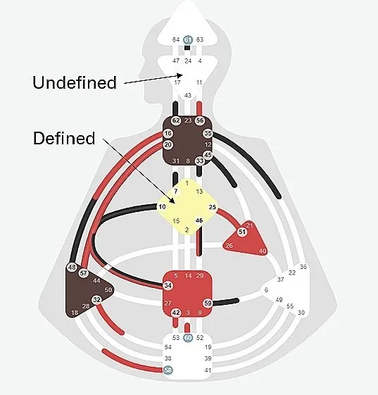 Defined and Undefined Centers of Human Design