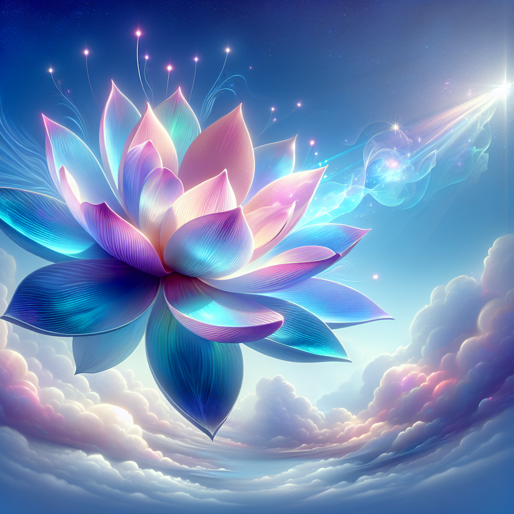Iridescent lotus flower